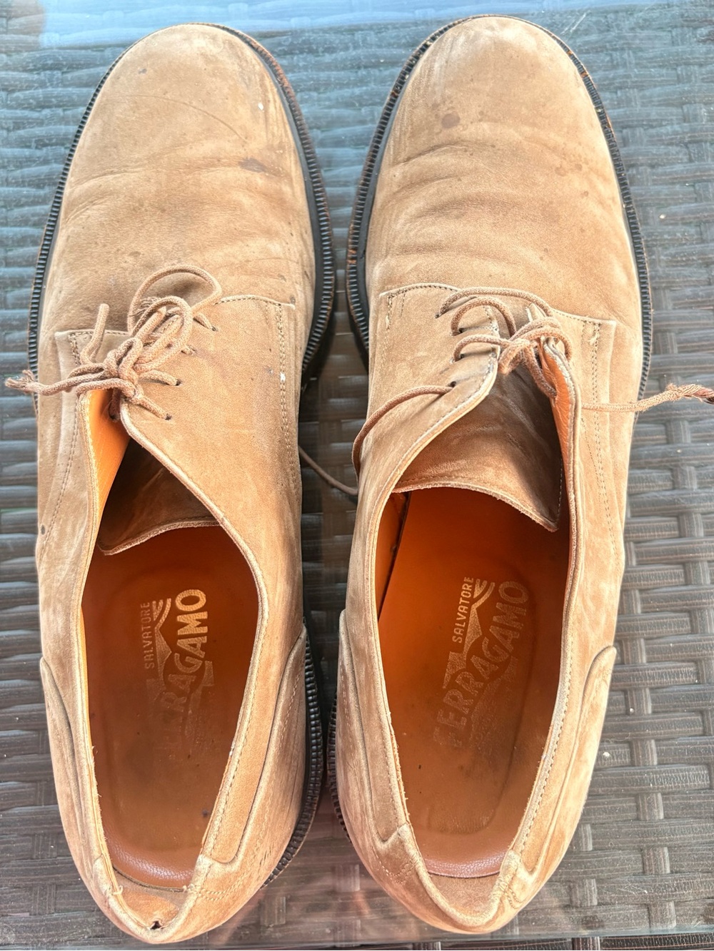 Salvatore Ferragamo Men’s Suede Chukka Boots in Light Brown